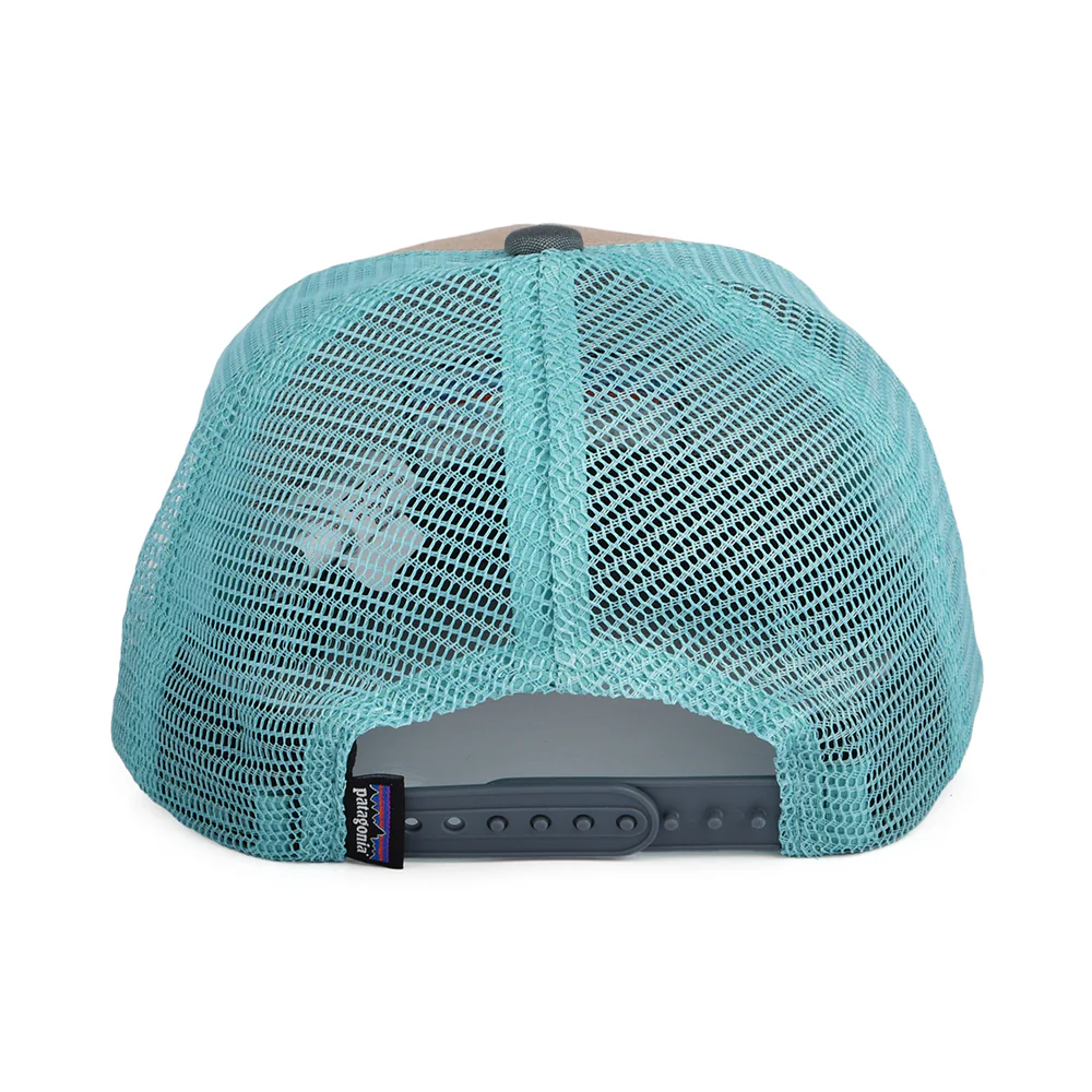 Patagonia Kinder P-6 Logo Trucker Cap aus organischer Baumwolle - Hellbraun-Blau-Grau - Image 3