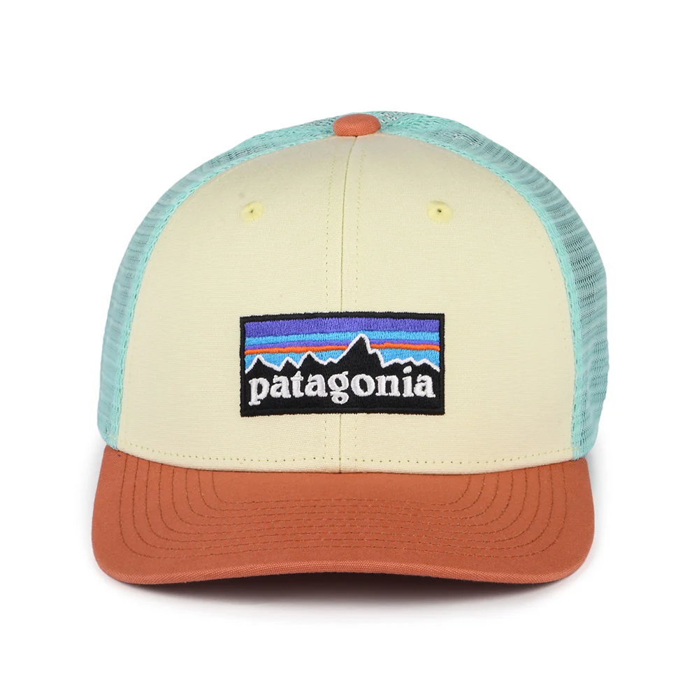 Patagonia Kinder P-6 Logo Trucker Cap aus organischer Baumwolle - Hellgelb- Koralle- Minzgrün - Image 2