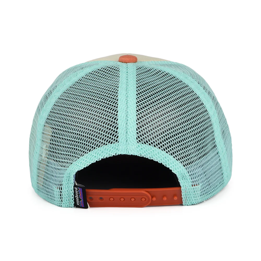 Patagonia Kinder P-6 Logo Trucker Cap aus organischer Baumwolle - Hellgelb- Koralle- Minzgrün - Image 3