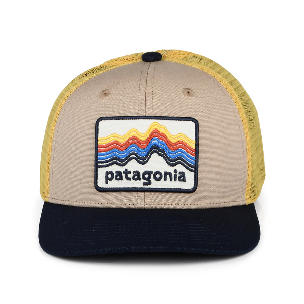 Patagonia Kinder Ridge Rise Stripe Trucker Cap aus organischer Baumwolle - Hellbraun- Marineblau-Gelb - Image 2
