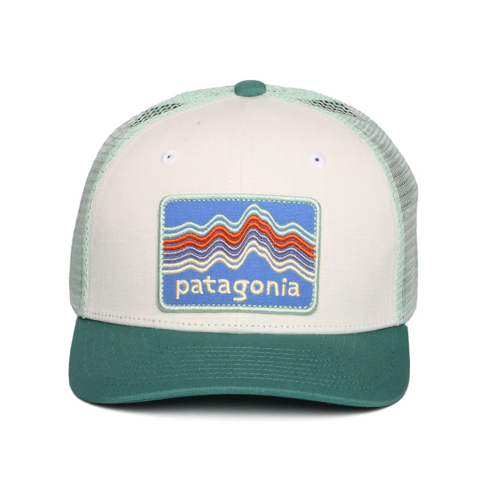 Patagonia Kinder Ridge Rise Stripe Trucker Cap aus organischer Baumwolle - Weiß-Meergrün - Image 2
