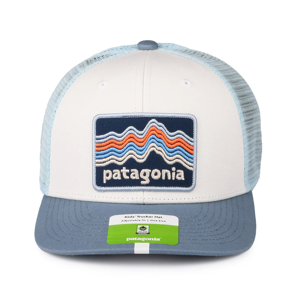 Patagonia Kinder Ridge Rise Stripe Trucker Cap aus organischer Baumwolle - Weiß-Rauchblau - Image 2