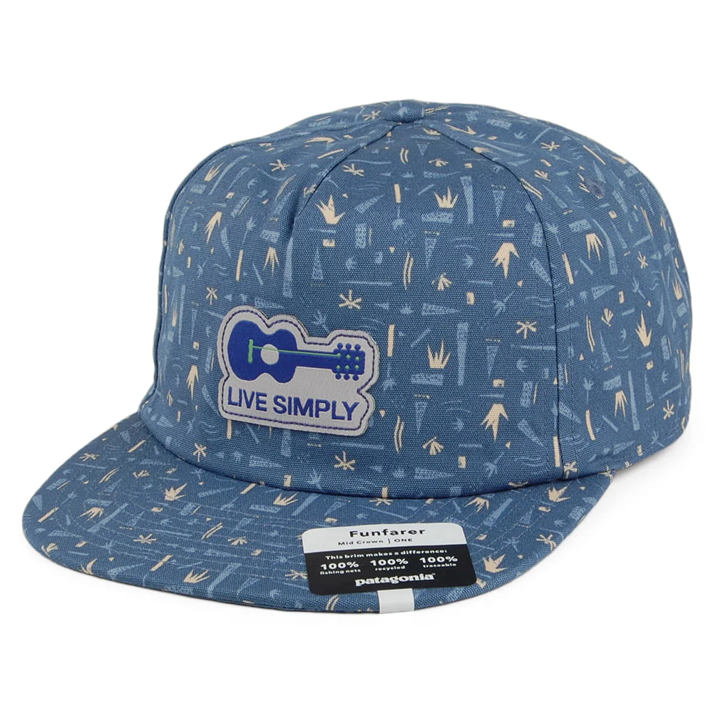 Patagonia Live Simply Guitar Funfarer Baseball Cap aus organischer Baumwolle - Blau-Multi