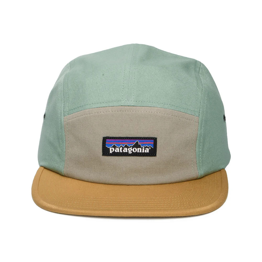 Patagonia P-6 Label Maclure 5 Paneelen Cap aus organischer Baumwolle - Taupe-Senfgelb-Minzgrün - Image 2