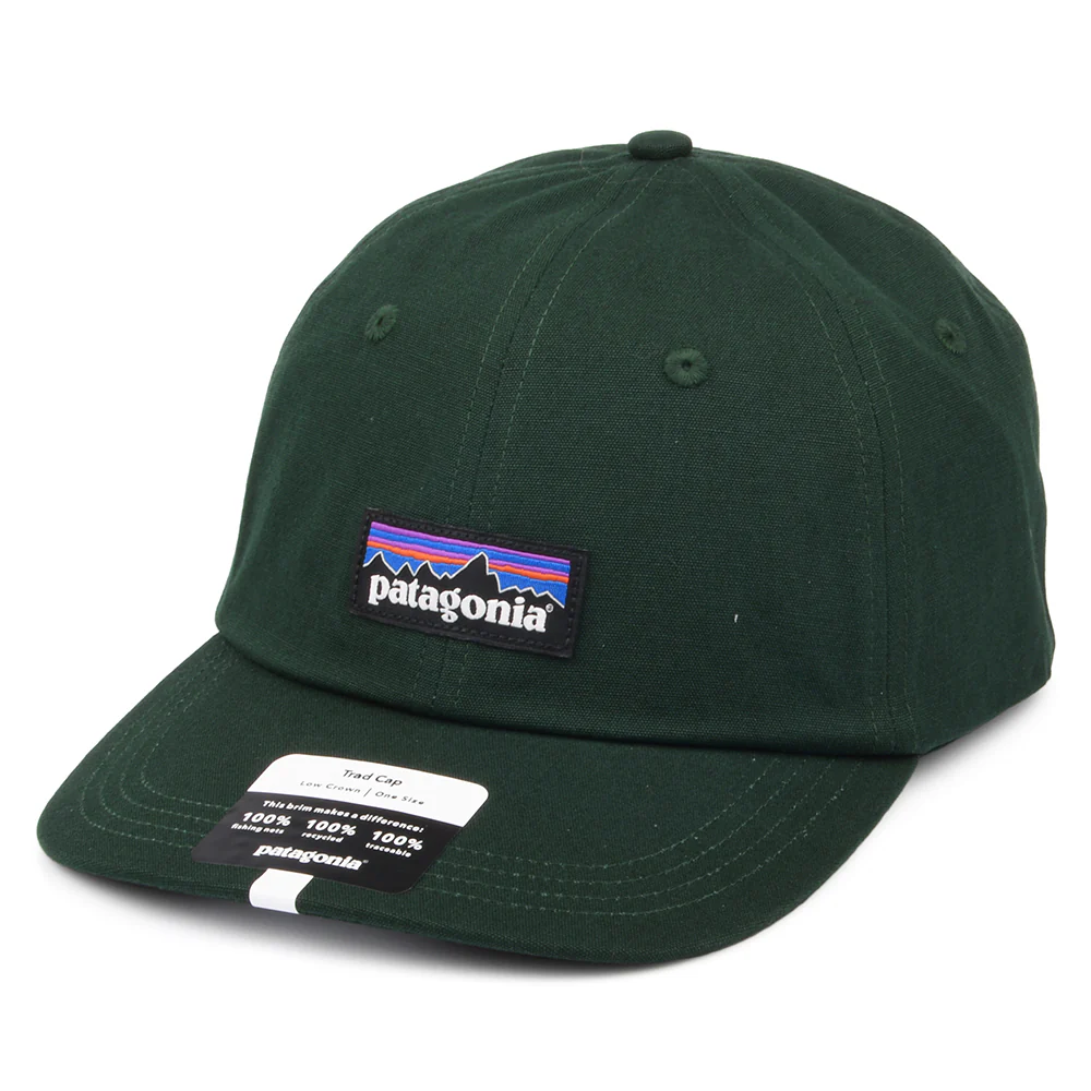 Patagonia P-6 Label Trad Baseball Cap aus organischer Baumwolle - Dunkelgrün