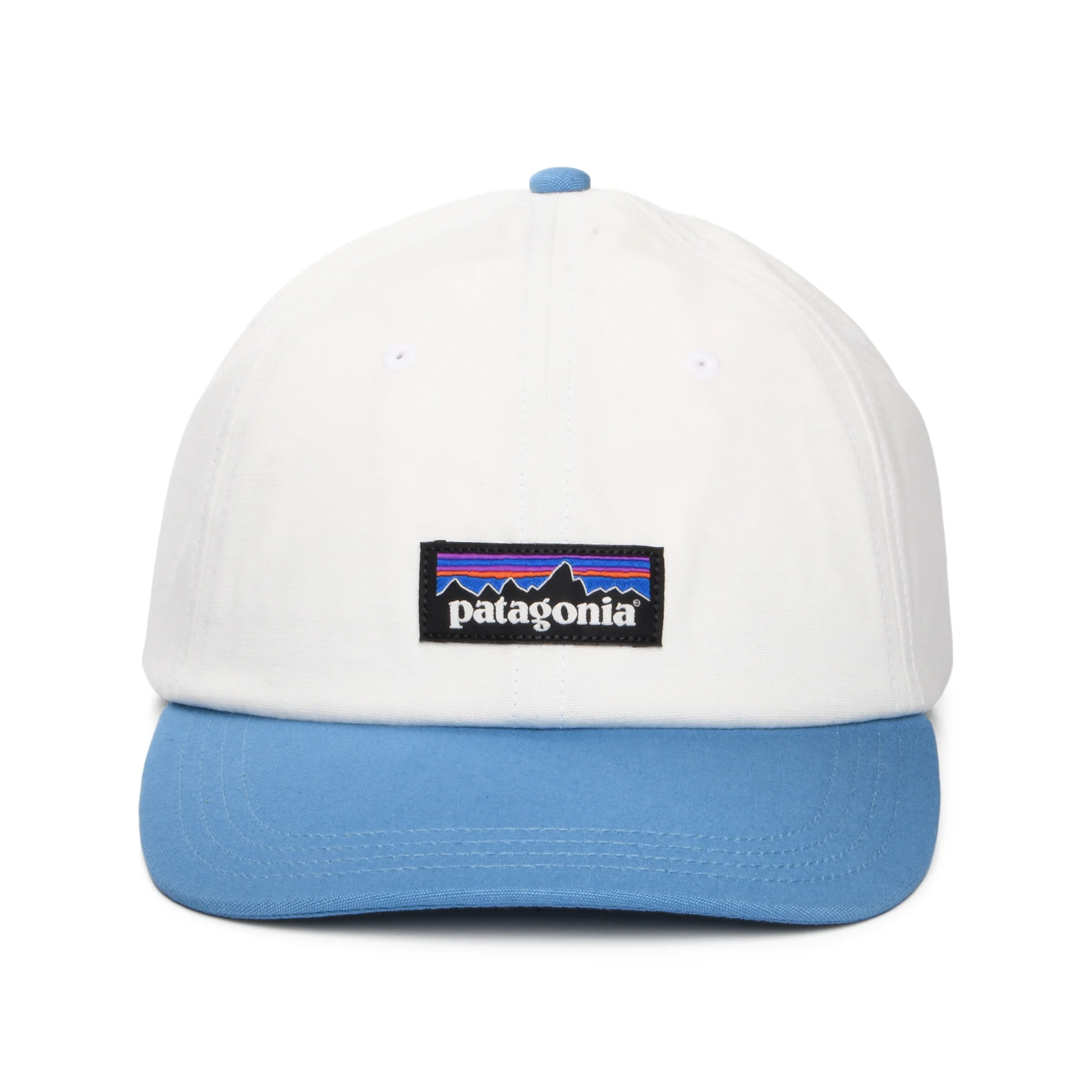 Patagonia P-6 Label Trad Baseball Cap aus organischer Baumwolle - Weiß-Ozeanblau - Image 2