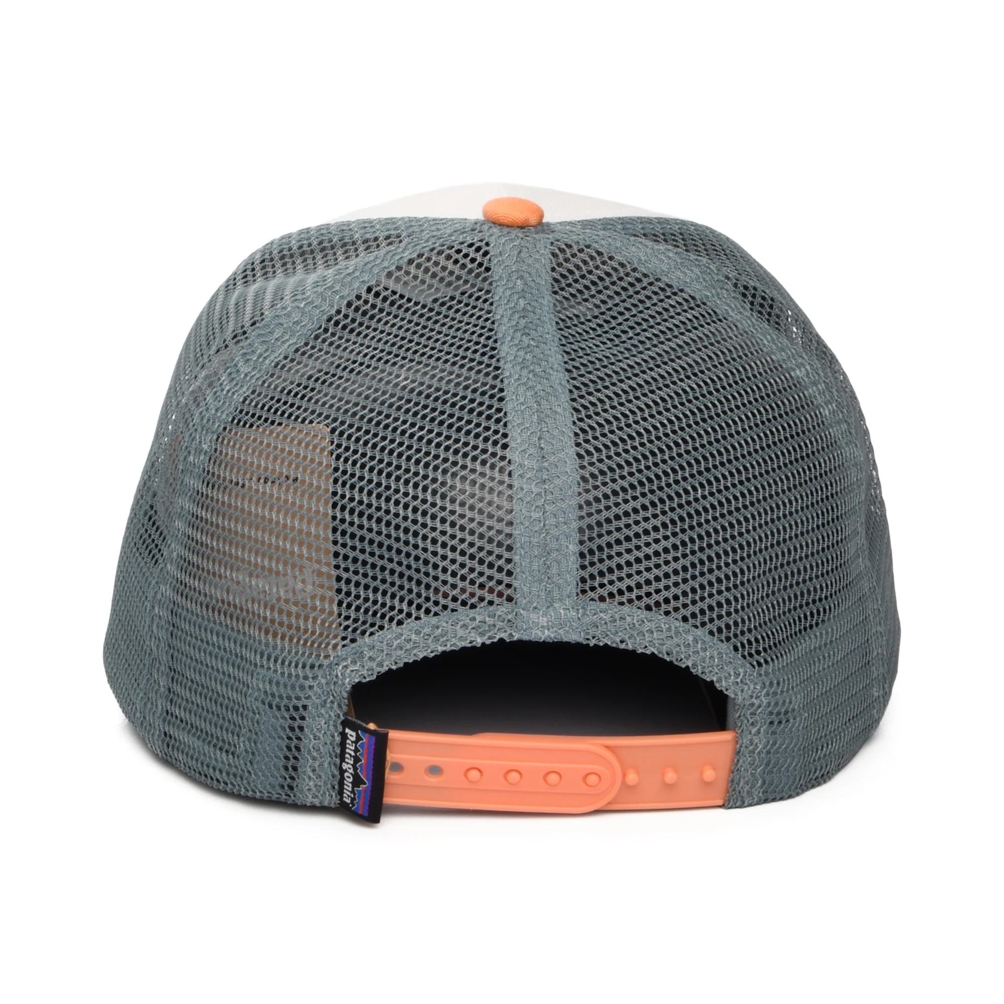 Patagonia P-6 Logo LoPro Trucker Cap aus organischer Baumwolle - Weiß-Pfirsich-Schieferblau - Image 3