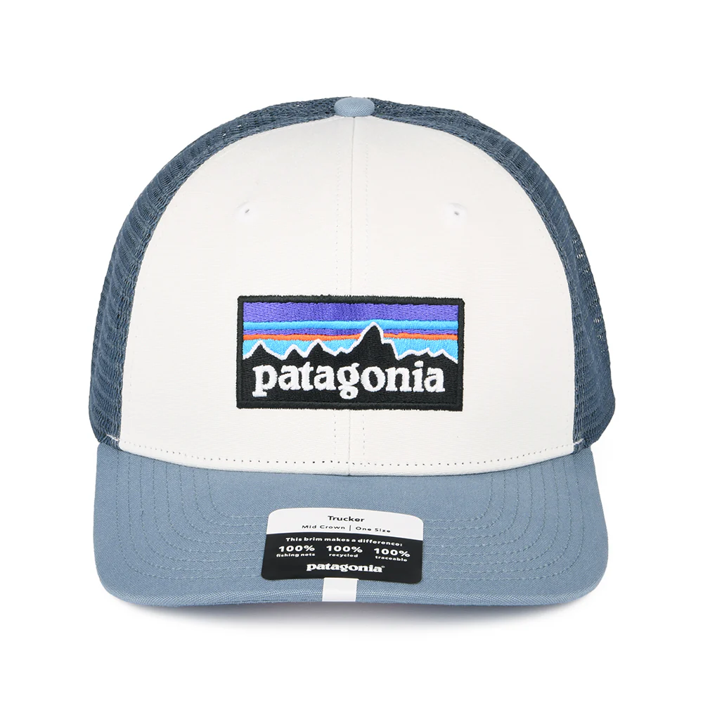 Patagonia P-6 Logo Trucker Cap aus organischer Baumwolle - Weiß-Rauchblau - Image 2