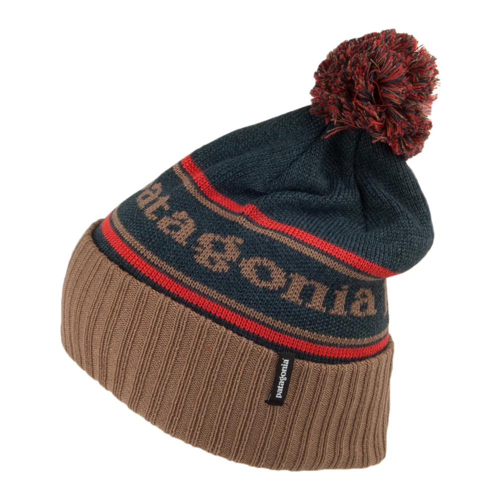 Patagonia Park Stripe Powder Town Bommelmütze - Khaki