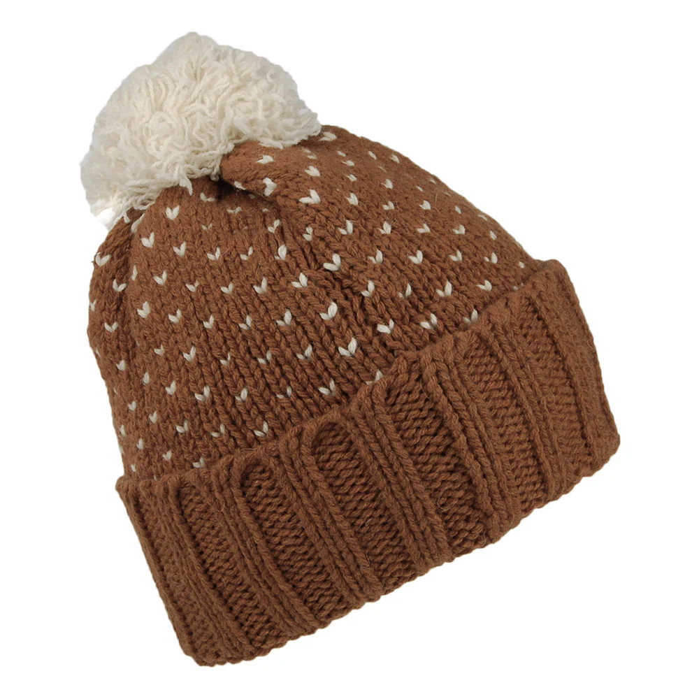 Patagonia Snowbelle Bommelmütze aus recycelter Wolle - Braun - Image 2
