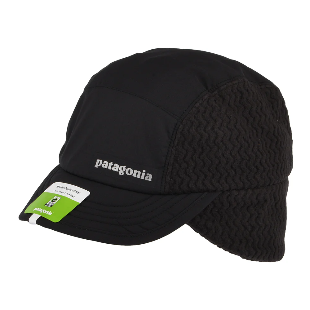 Patagonia Winter Duckbill Baseball Cap mit Ohrenklappen - Schwarz