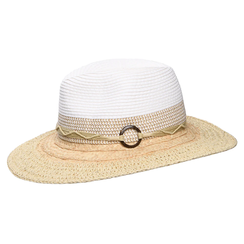 Scala Alcantara Knautschbarer Safari Fedora Hut aus Toyo Stroh - Weiß-Natur - Image 4