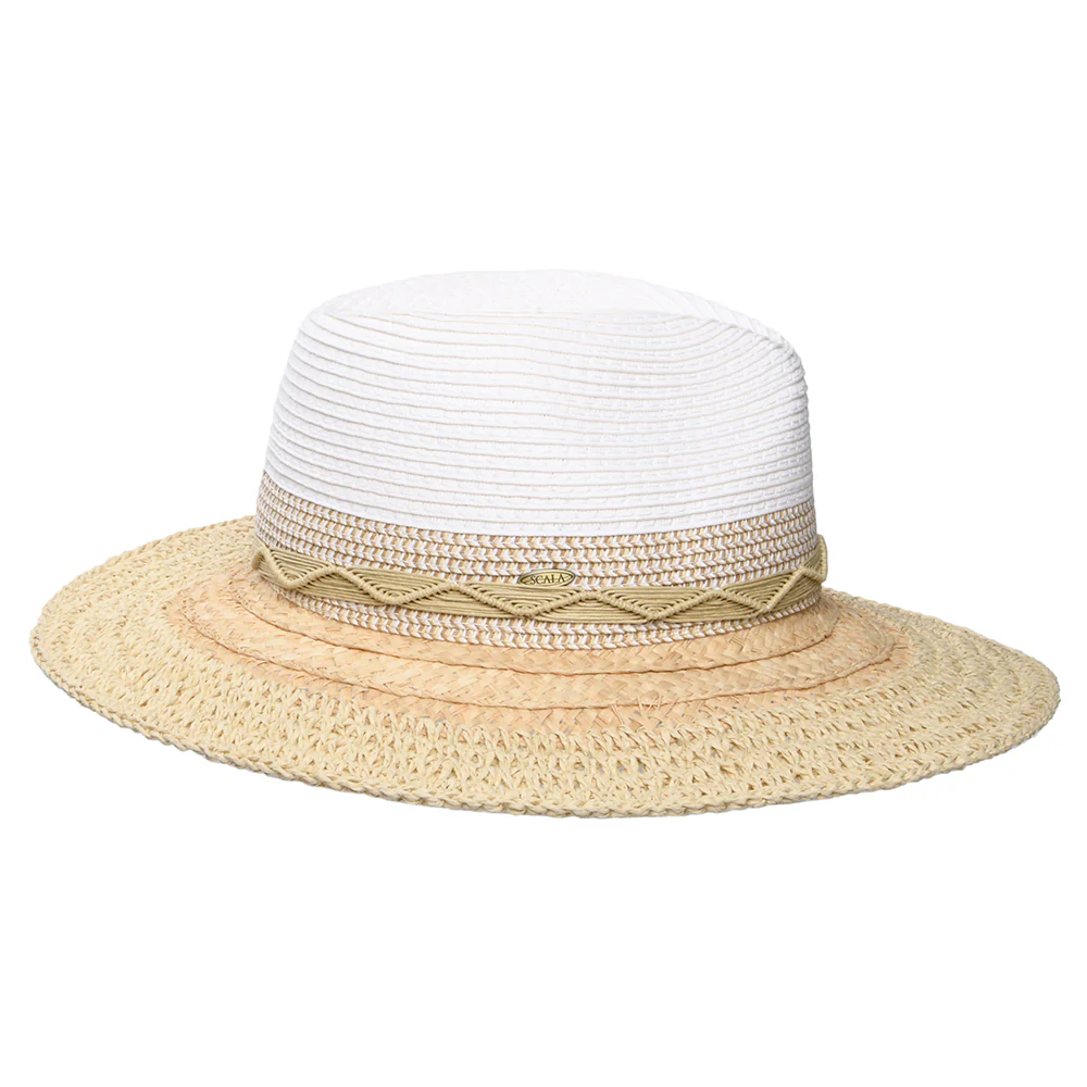 Scala Alcantara Knautschbarer Safari Fedora Hut aus Toyo Stroh - Weiß-Natur - Image 5