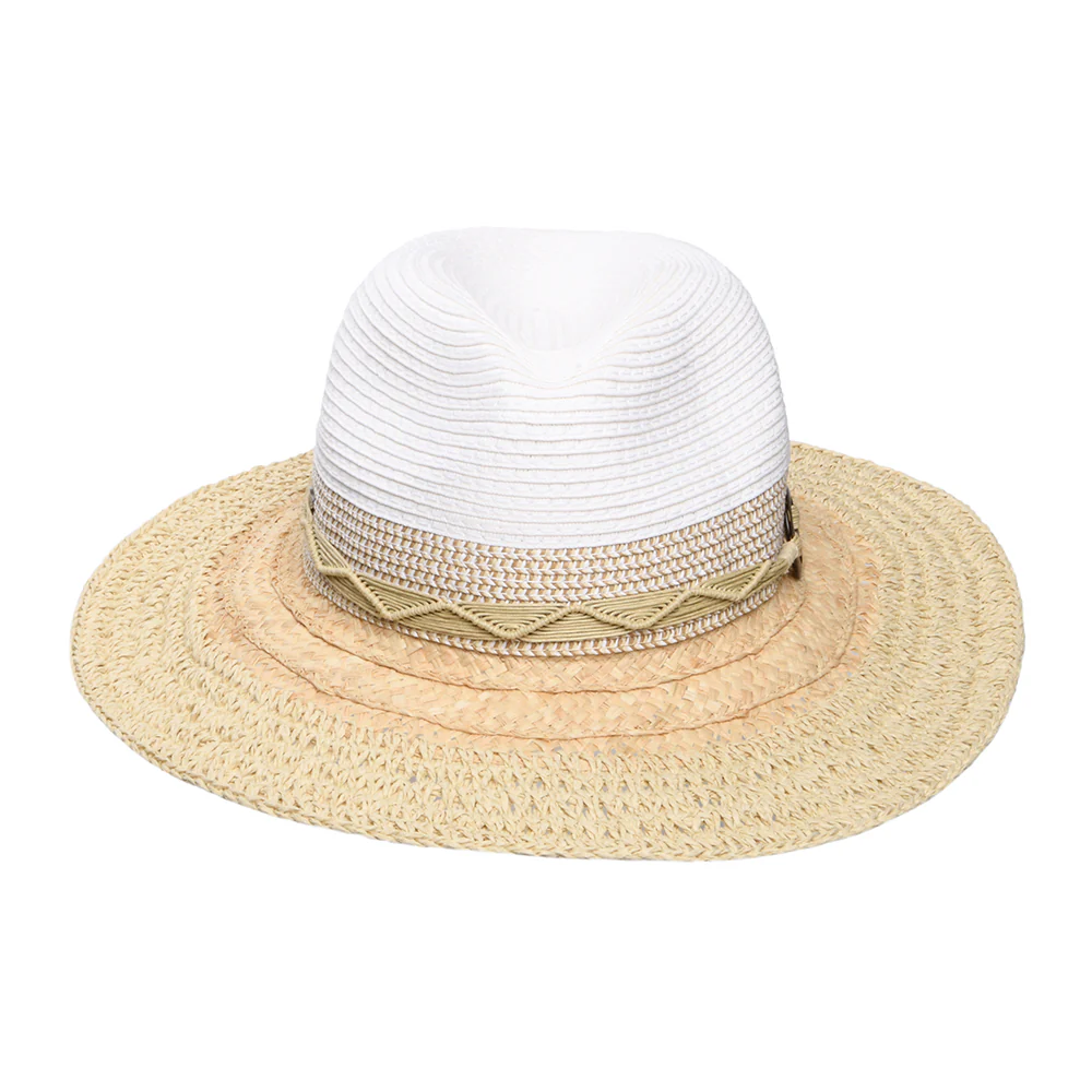 Scala Alcantara Knautschbarer Safari Fedora Hut aus Toyo Stroh - Weiß-Natur - Image 6