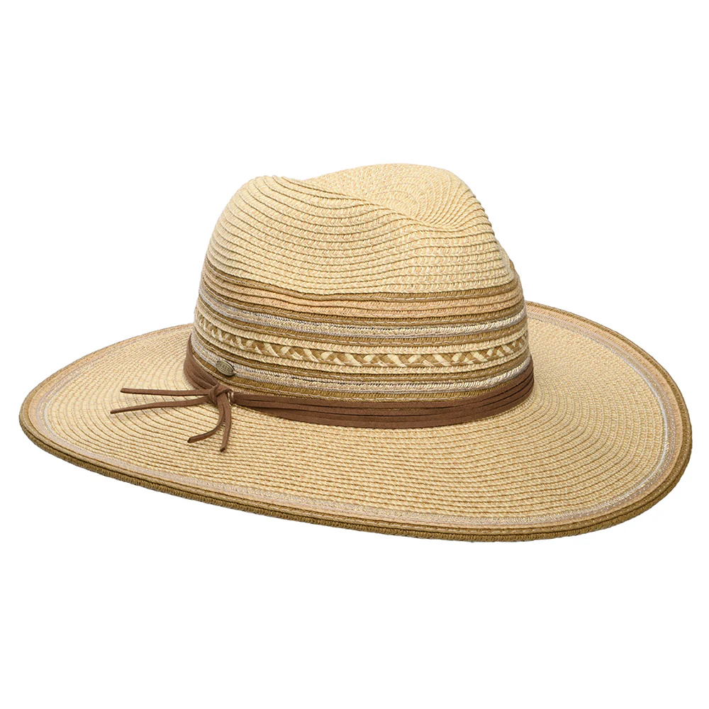Scala Alento Safari Fedora Hut aus Toyo Stroh - Natur
