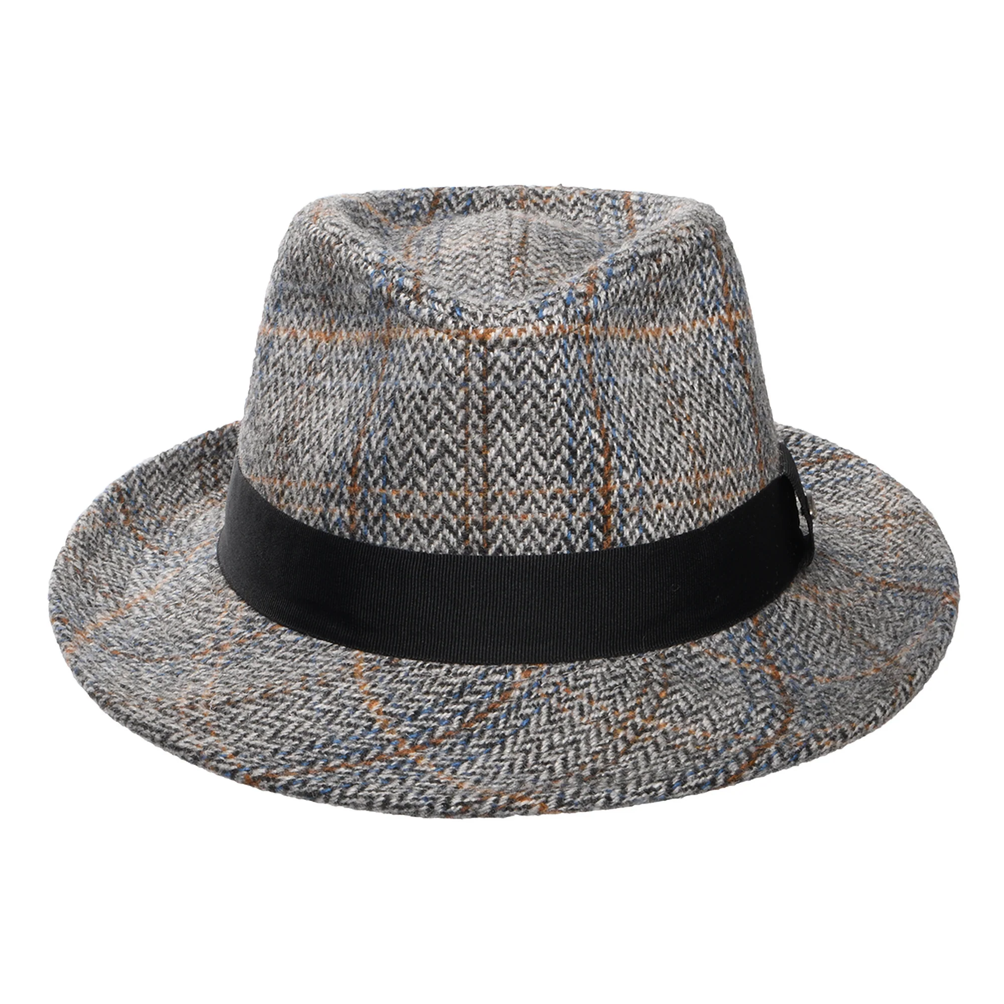 Scala Barry Fedora Hut mit Fischgrätmuster aus Wollmischung - Grau - Image 4