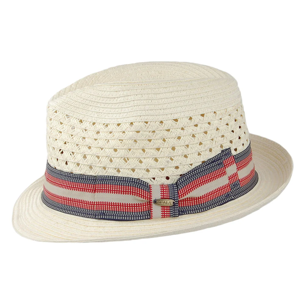 Scala Baytown Vented Fedora Hut aus geflochtenem Papier - Elfenbein - Image 2