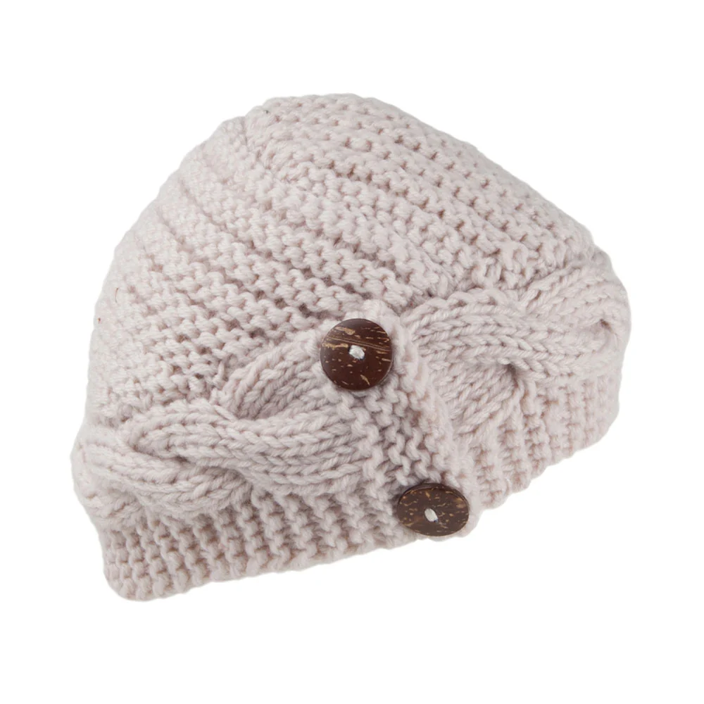 Scala Emilia Knopf Beanie Mütze - Elfenbein