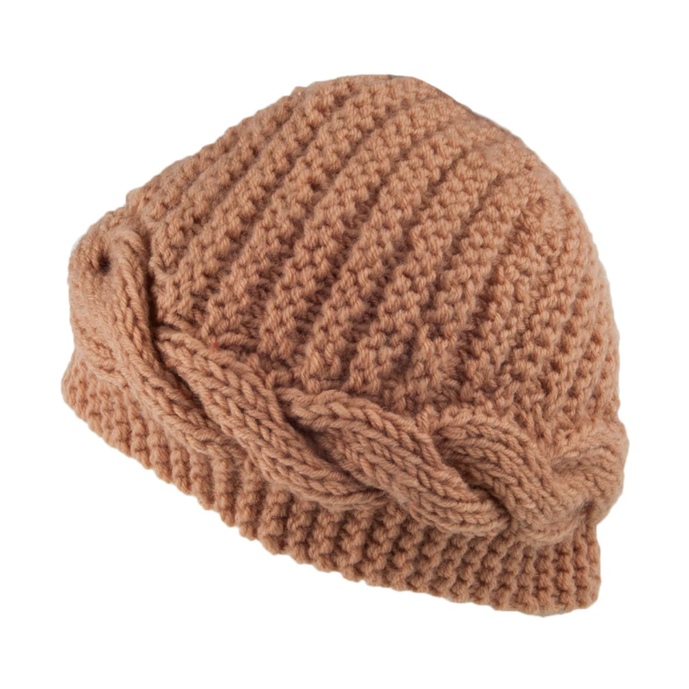 Scala Emilia Knopf Beanie Mütze - Hellbraun - Image 2
