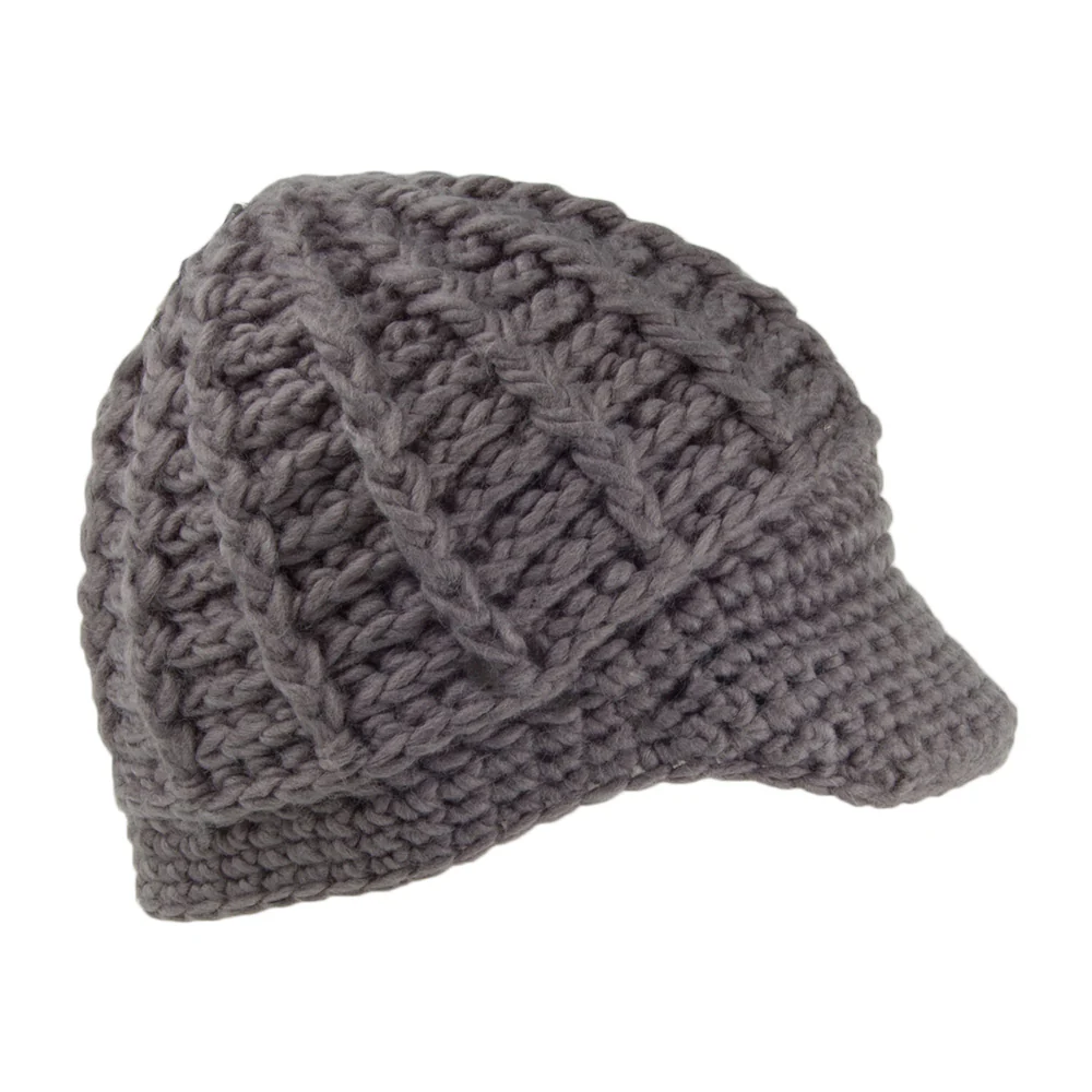 Scala Gestrickte Schirm Beanie Mütze - Grau - Image 2