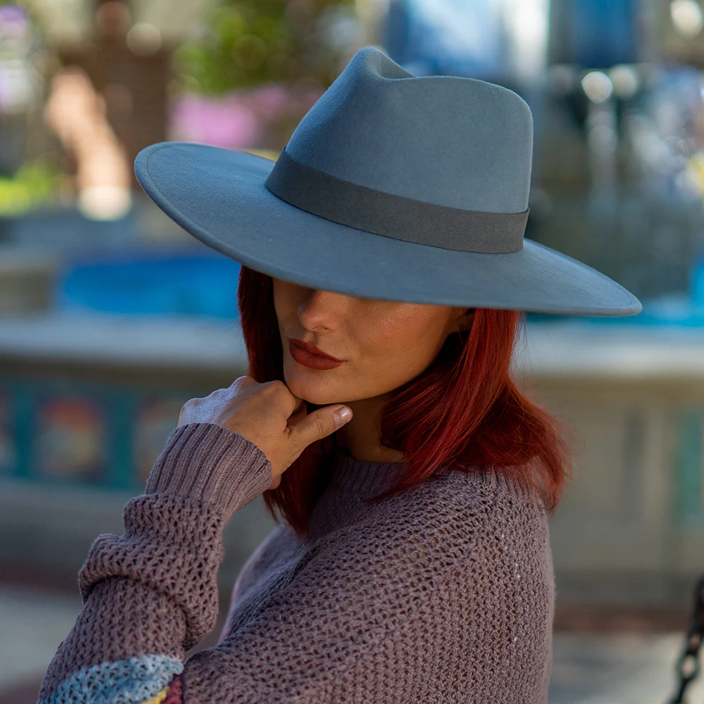 Scala Inaki Safari Fedora Hut aus Wollfilz - Eisblau - Image 4