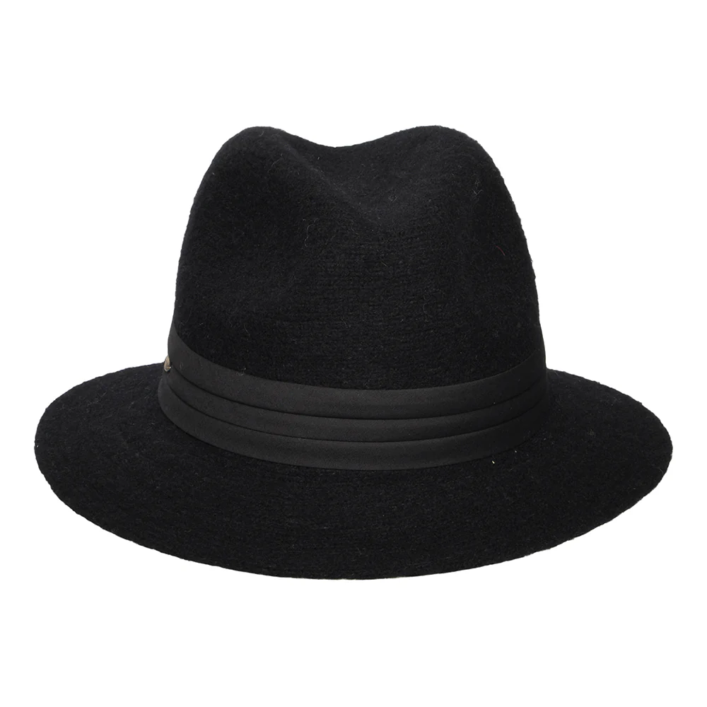 Scala India Knautschbarer Fedora Hut aus Angora Blend - Schwarz - Image 2