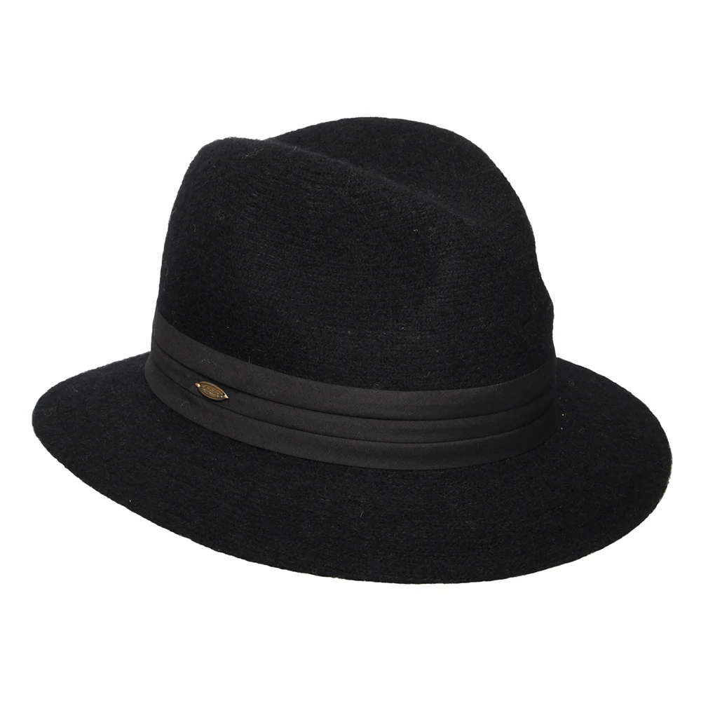 Scala India Knautschbarer Fedora Hut aus Angora Blend - Schwarz - Image 3