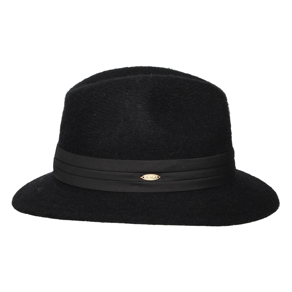 Scala India Knautschbarer Fedora Hut aus Angora Blend - Schwarz - Image 4