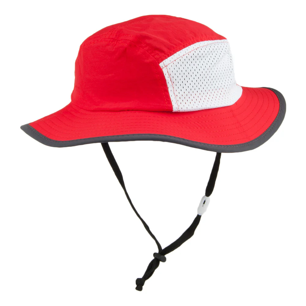 Scala Kinder Boonie Fischerhut aus Nylon mit Kinnriemen - Rot