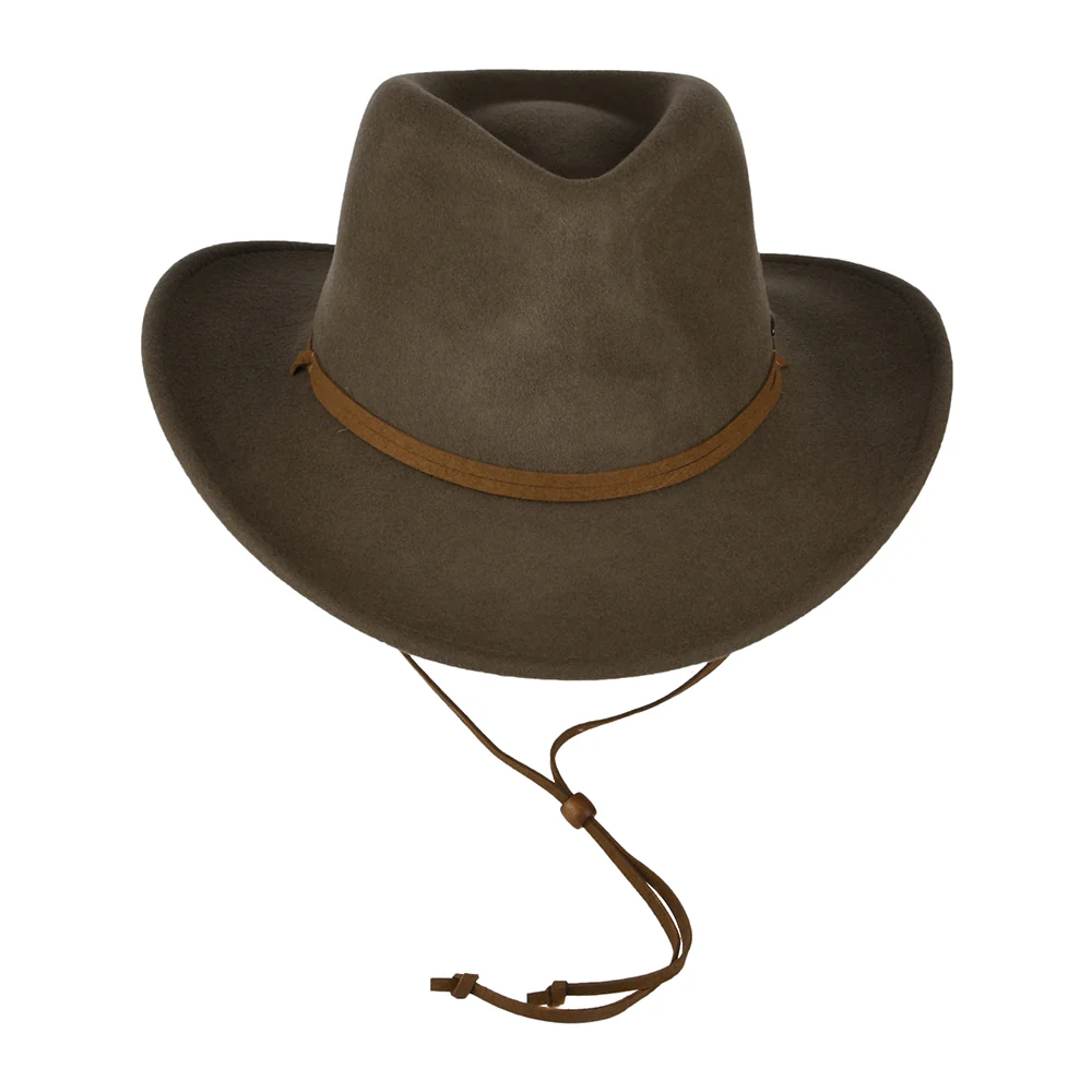 Scala Knautschbarer Wasserabweisende Outback Hut aus Wollfilz mit Ohrenklappen - Khaki - Image 3