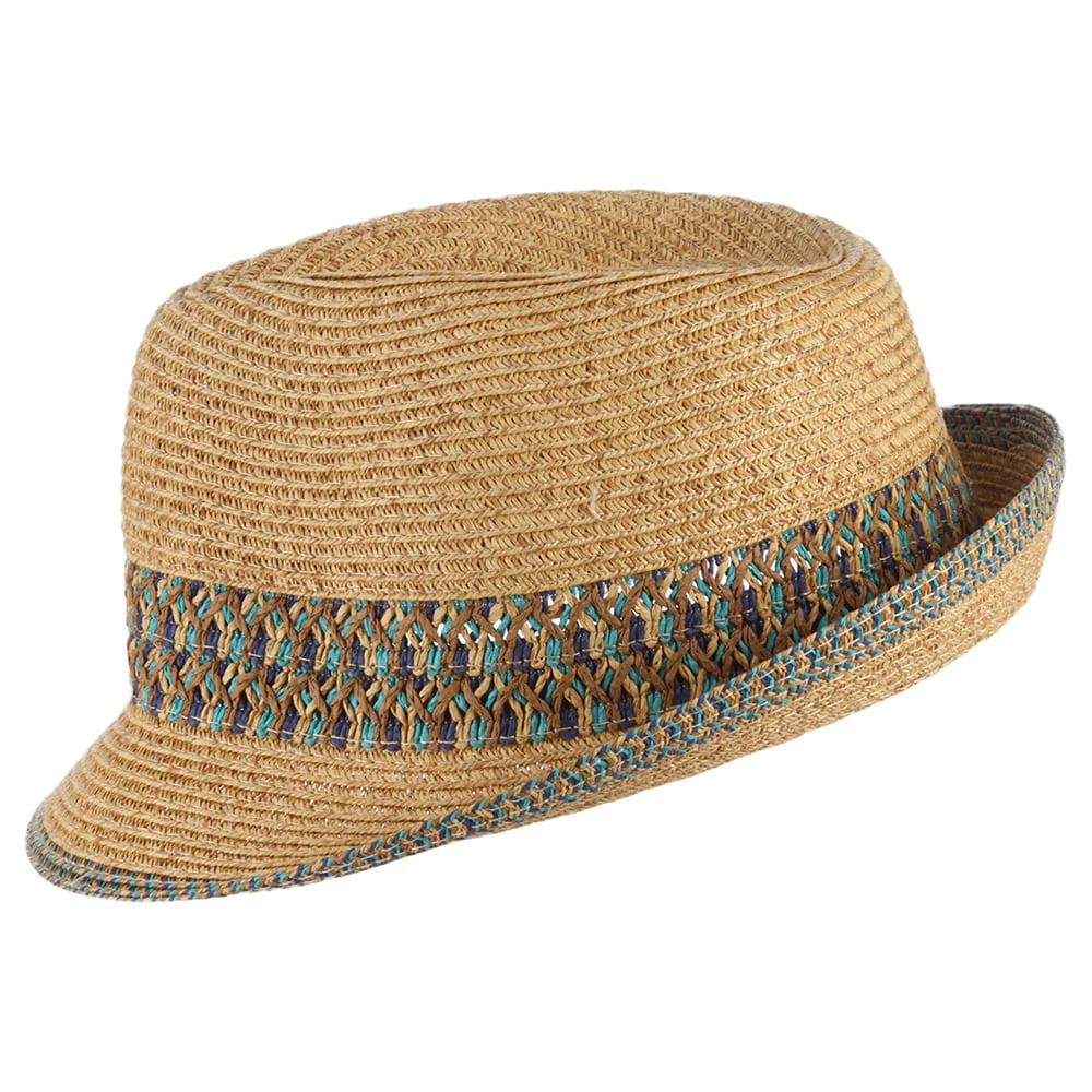Scala Paper Braid Trilby Hut - Natur-Blau - Image 2