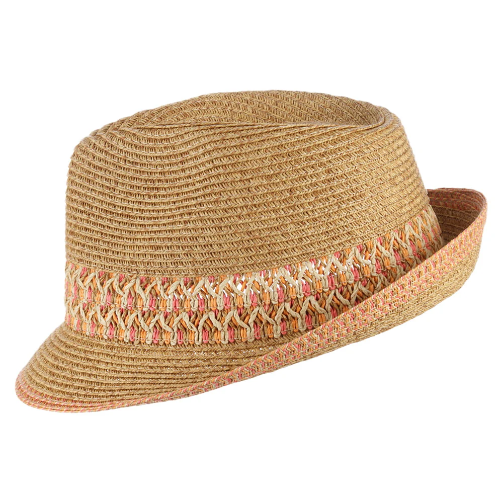 Scala Paper Braid Trilby Hut - Natur-Pink - Image 2