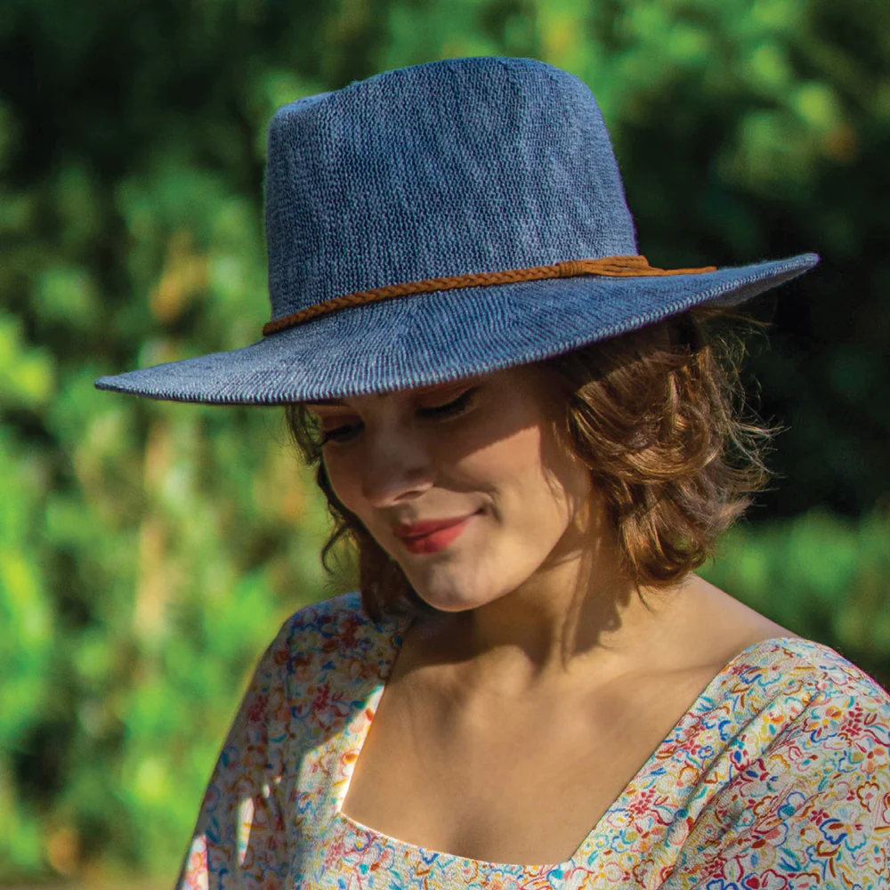 Scala Rhimes Knautschbarer Summer Fedora Hut - Blau-Mix - Image 3