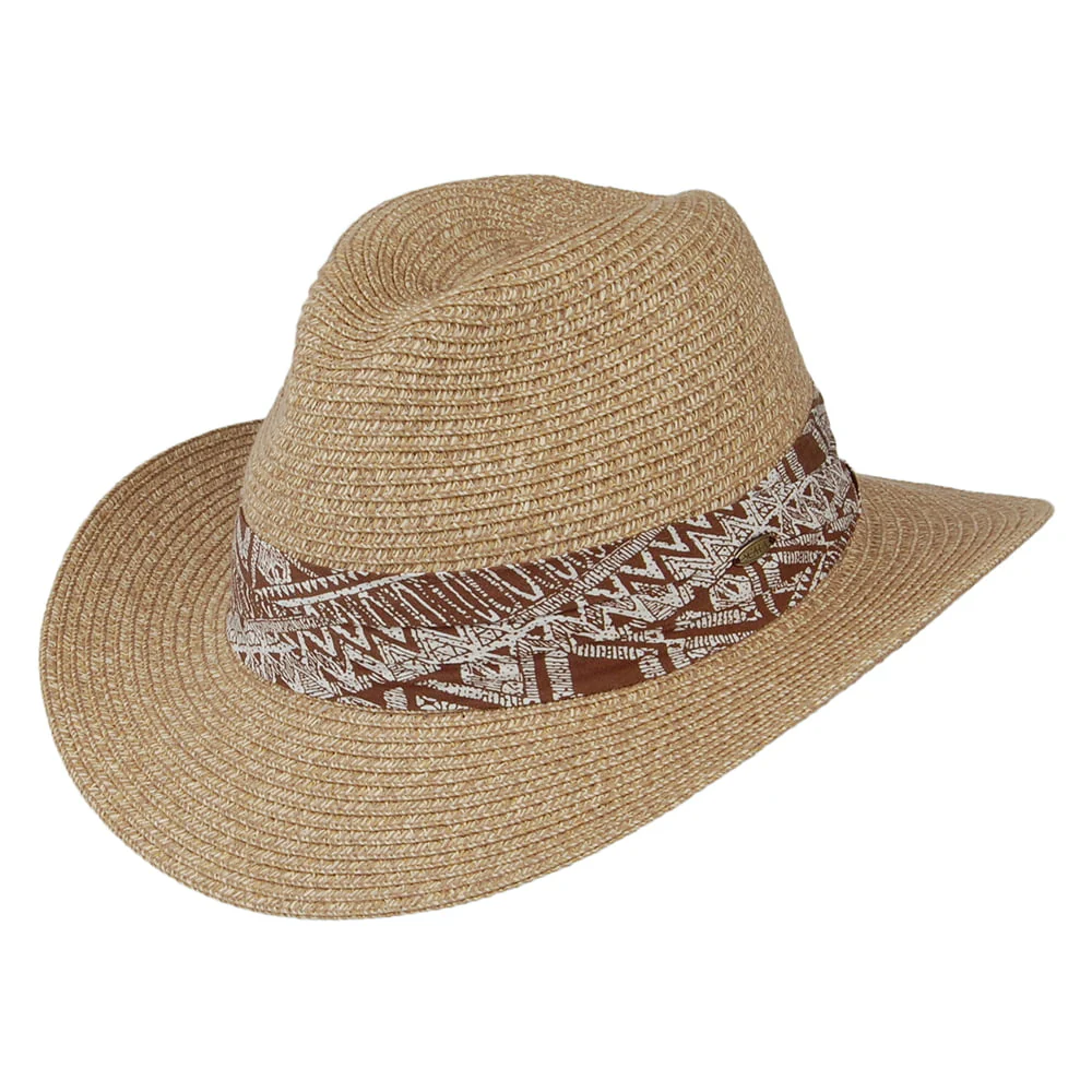 Scala Safari Fedora Hut aus Toyo Stroh - Hellbraun