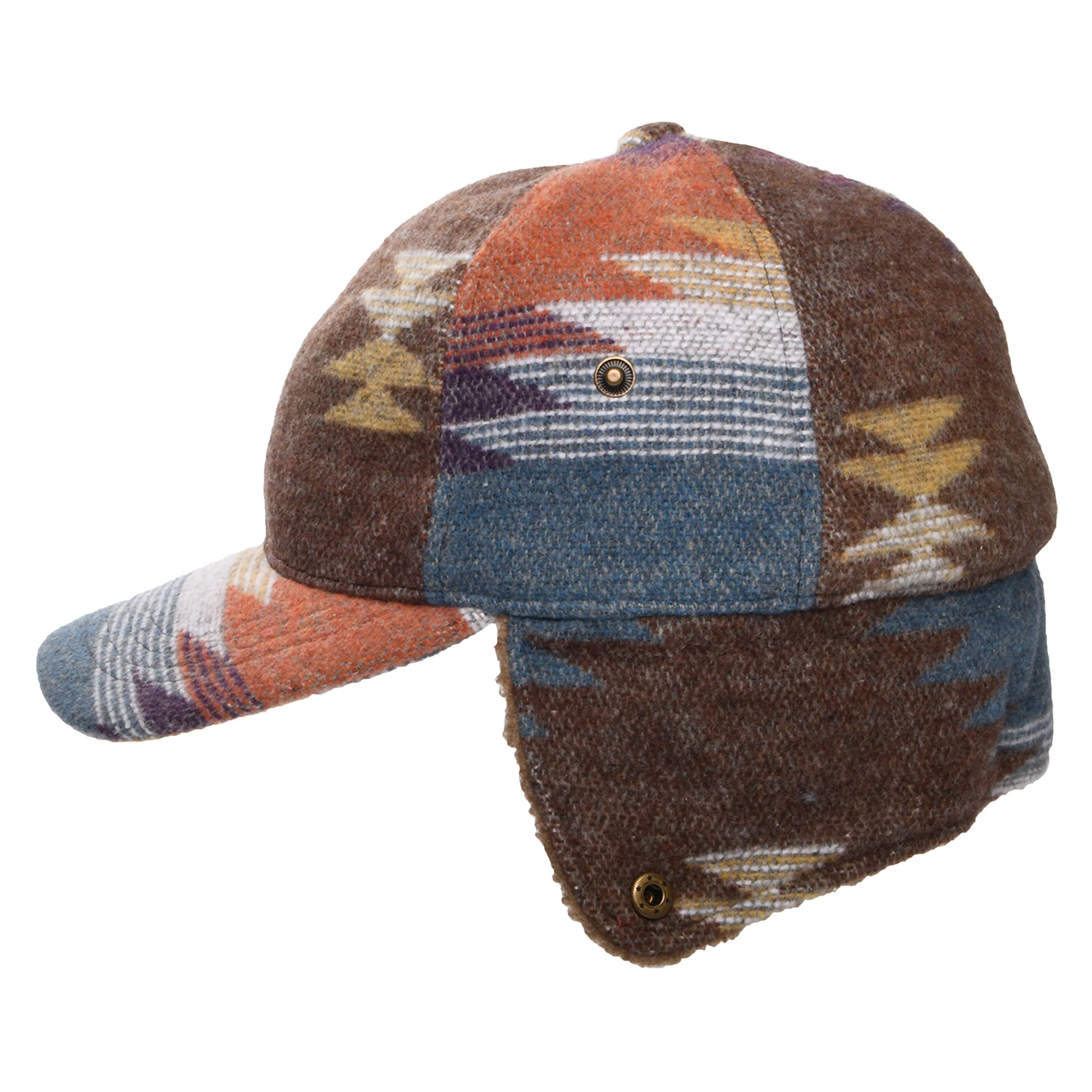 Scala Sapos Baseball Cap Aztec Druck mit Ohrenklappen - Braun-Multi - Image 2