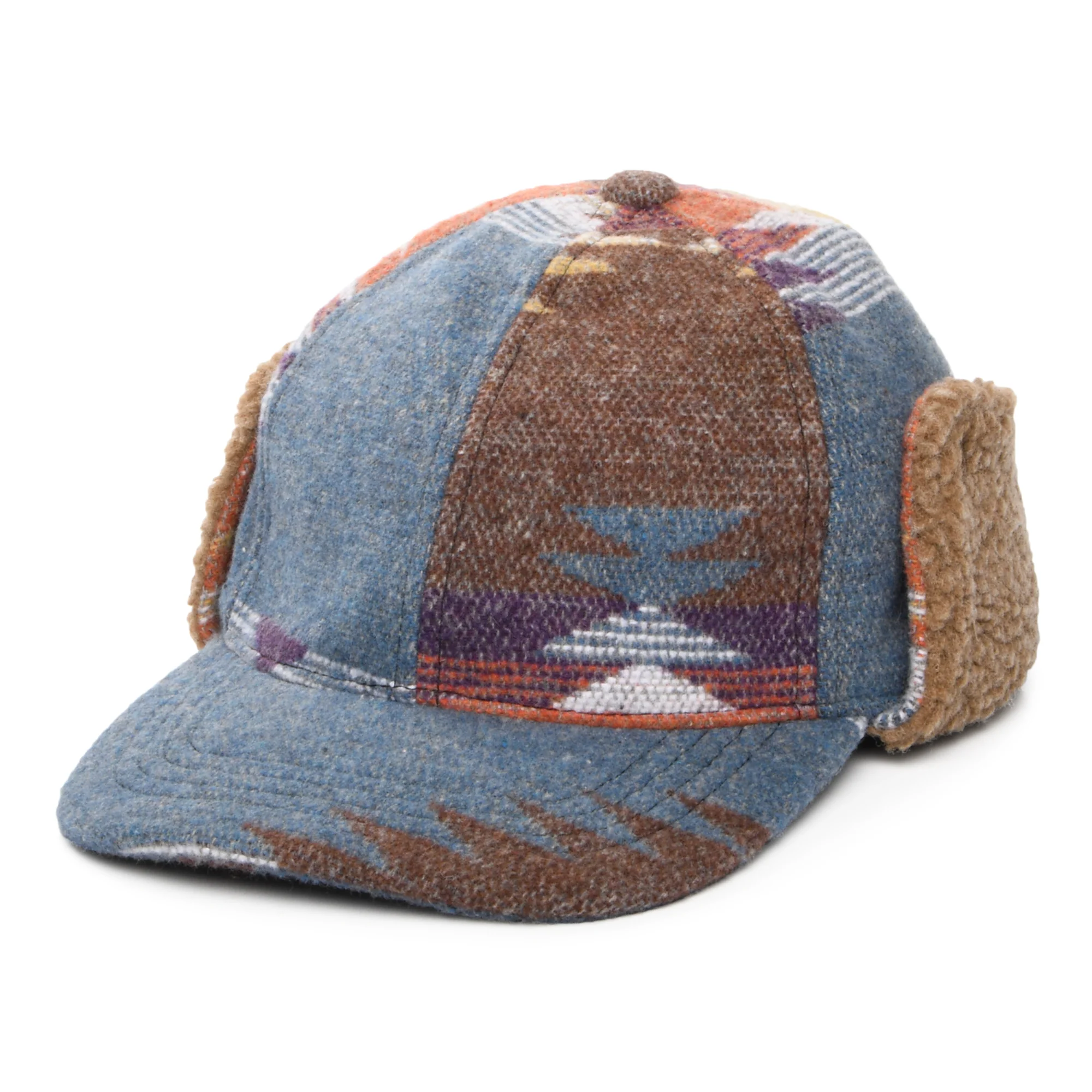 Scala Sapos Baseball Cap Aztec Druck mit Ohrenklappen - Denim-Multi
