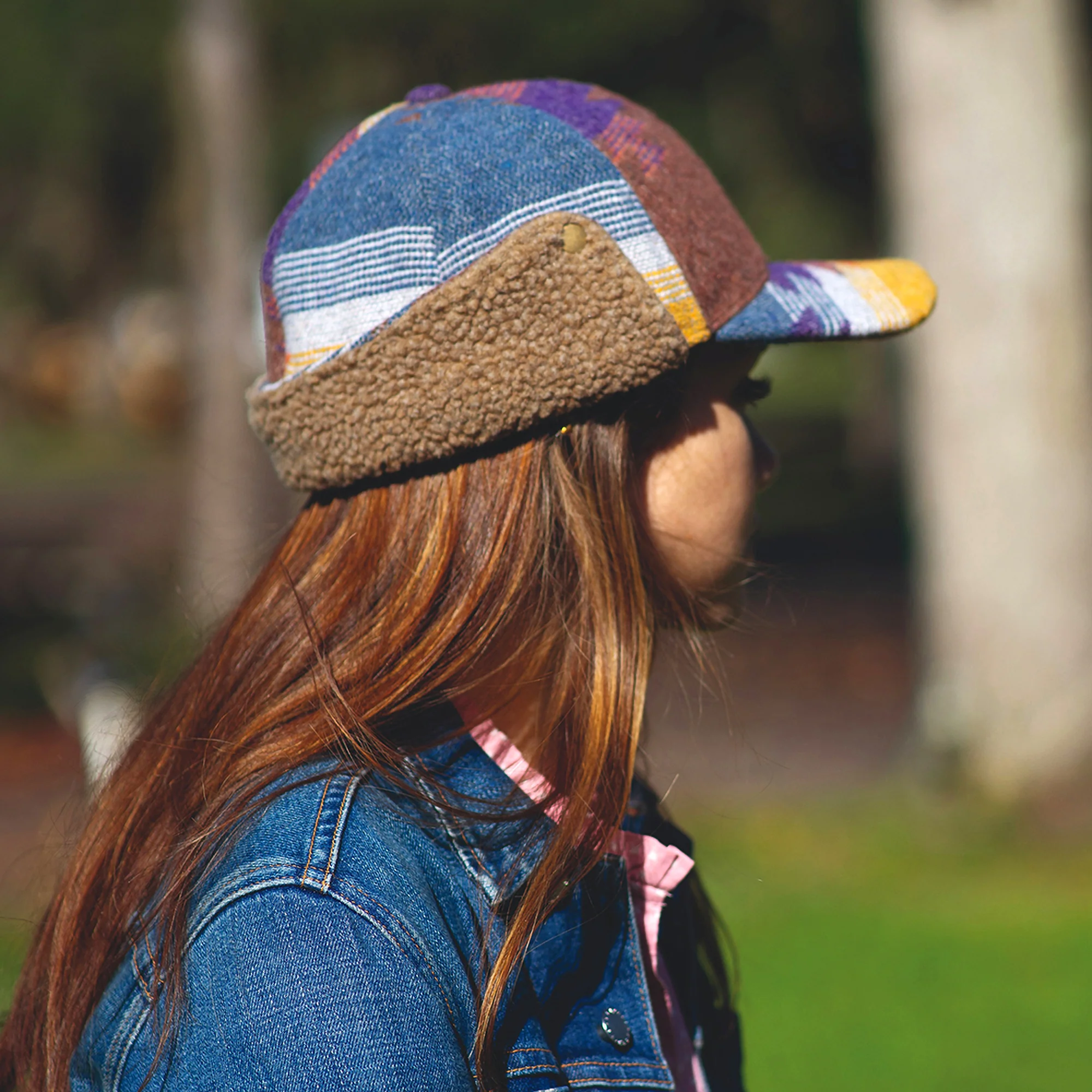 Scala Sapos Baseball Cap Aztec Druck mit Ohrenklappen - Denim-Multi - Image 2