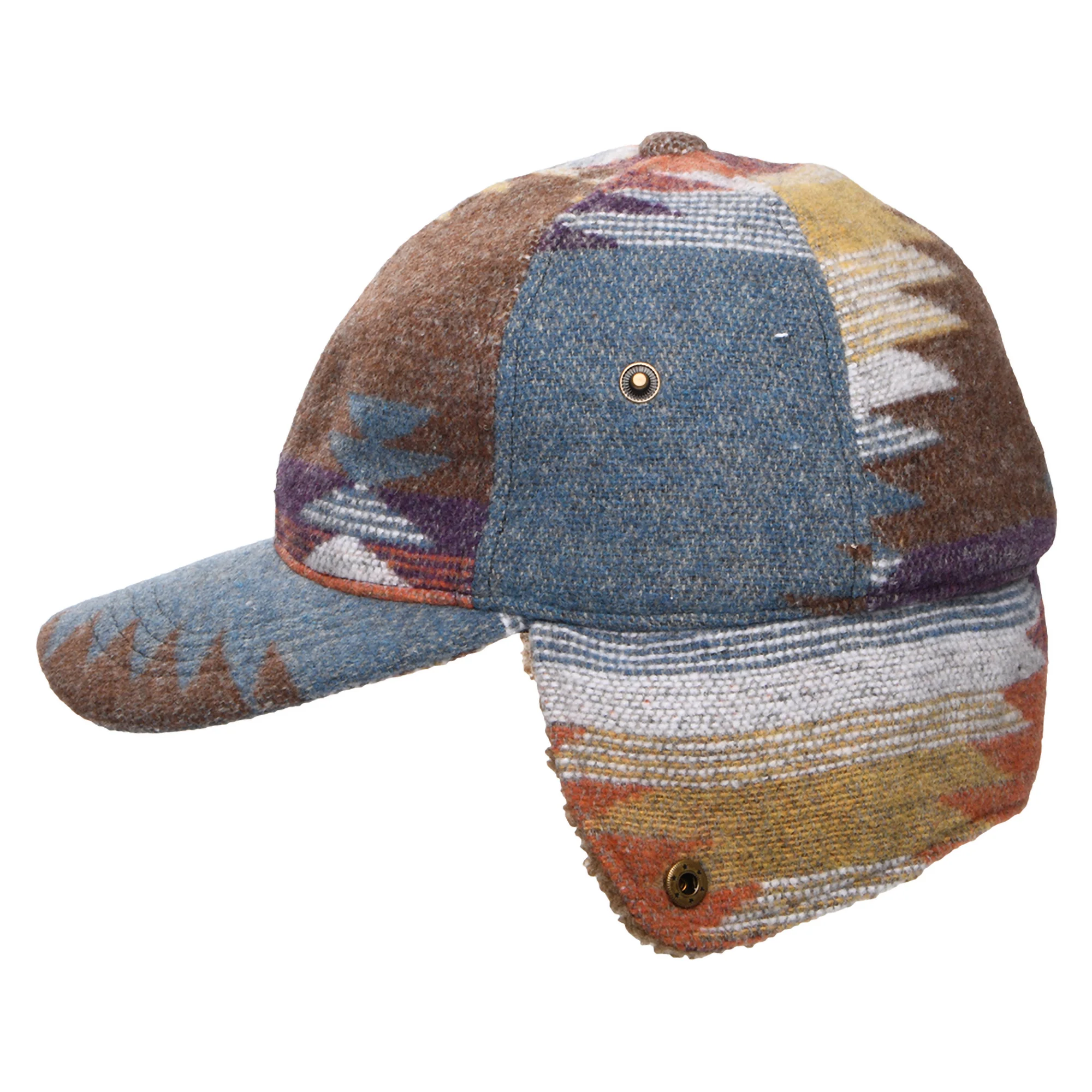 Scala Sapos Baseball Cap Aztec Druck mit Ohrenklappen - Denim-Multi - Image 3