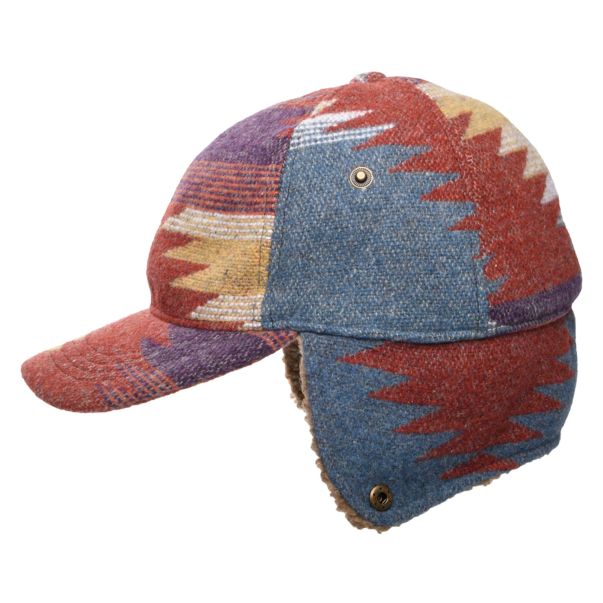 Scala Sapos Baseball Cap Aztec Druck mit Ohrenklappen - Rostfarben-Multi - Image 2