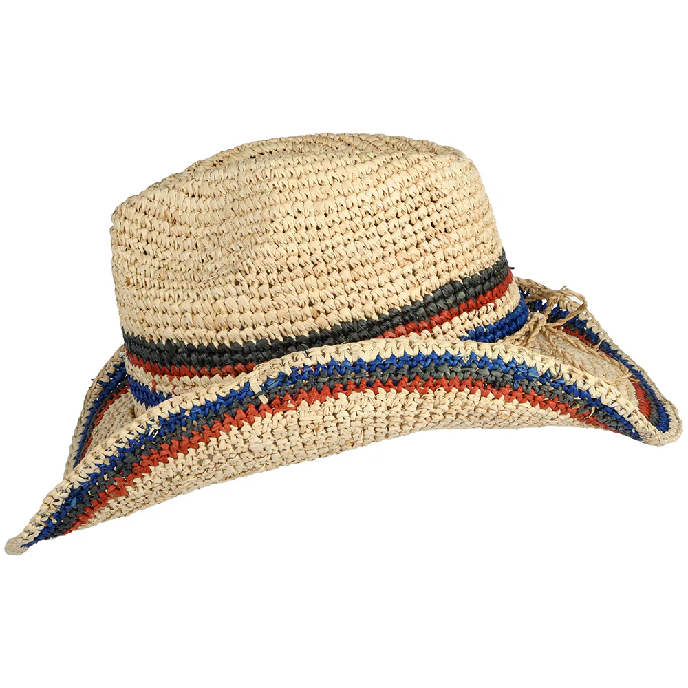 Scala Trezza Gehäkelter Cowboy Hut aus Raffia-Stroh - Dunkles Natur - Image 2