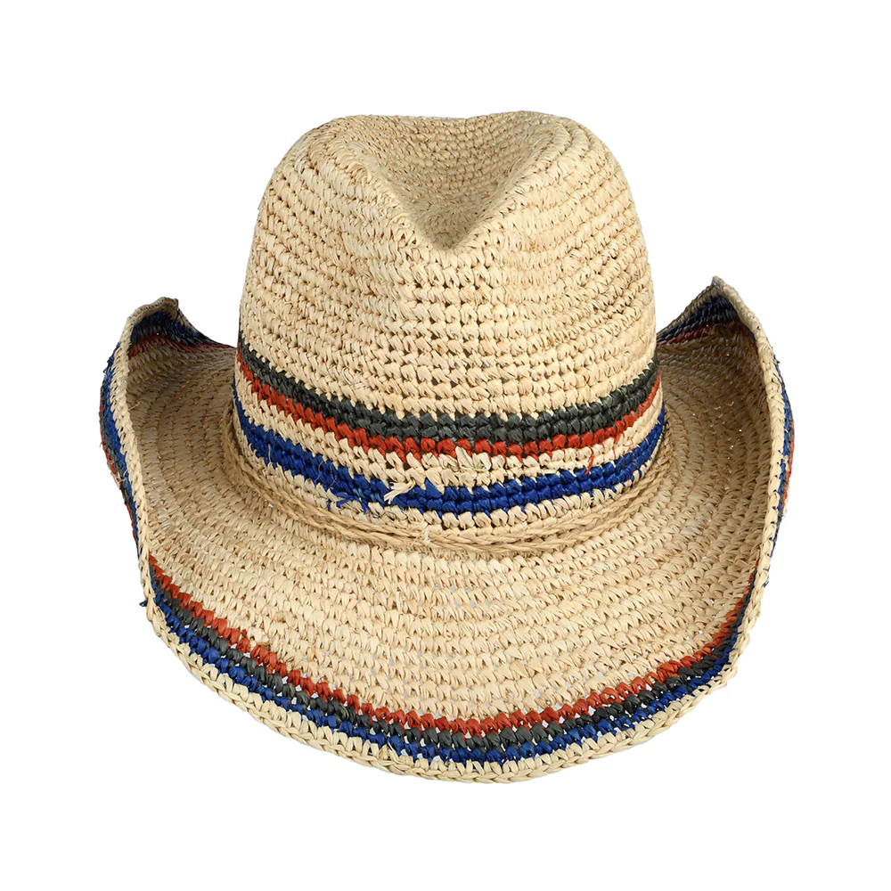 Scala Trezza Gehäkelter Cowboy Hut aus Raffia-Stroh - Dunkles Natur - Image 3