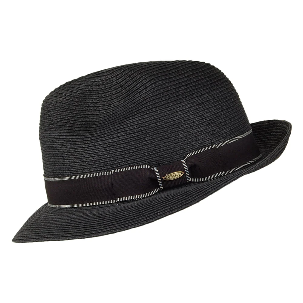 Scala Wyatt Fedora Hut Feingeflochten aus Toyo Stroh - Schwarz - Image 2