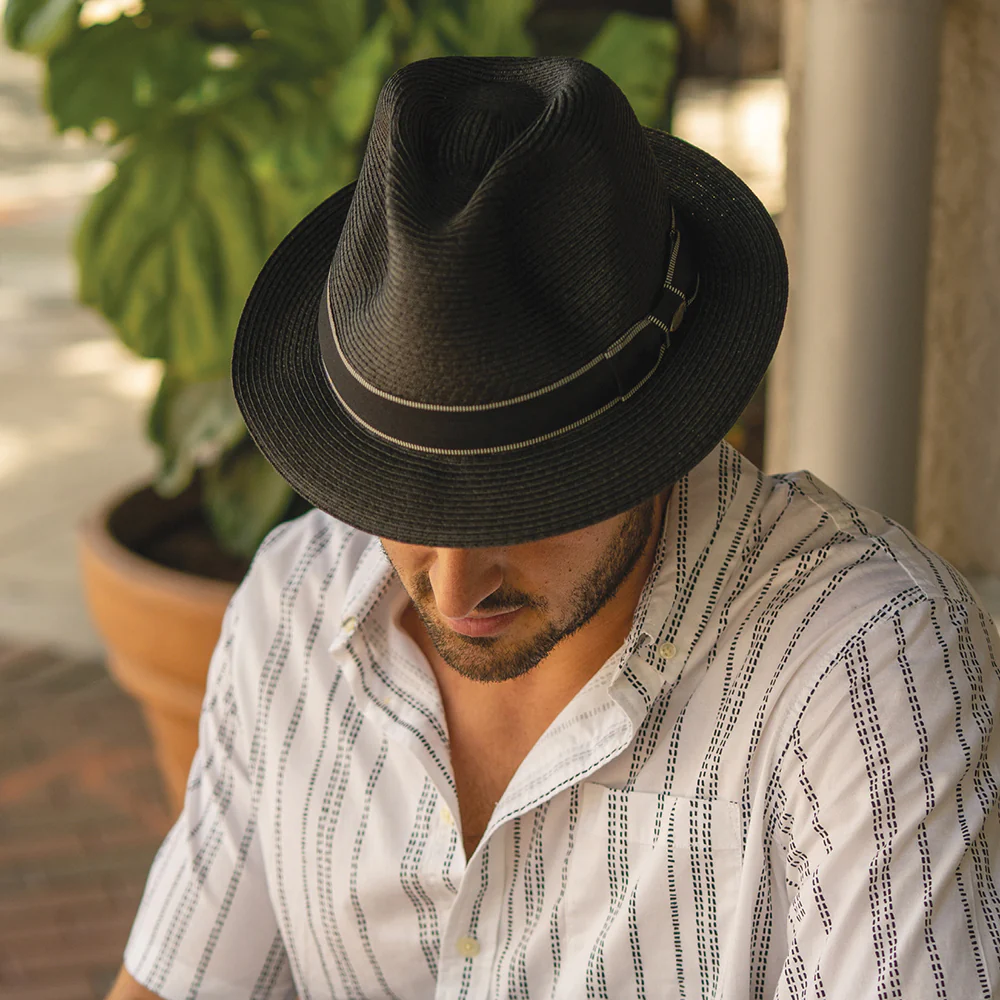 Scala Wyatt Fedora Hut Feingeflochten aus Toyo Stroh - Schwarz - Image 3