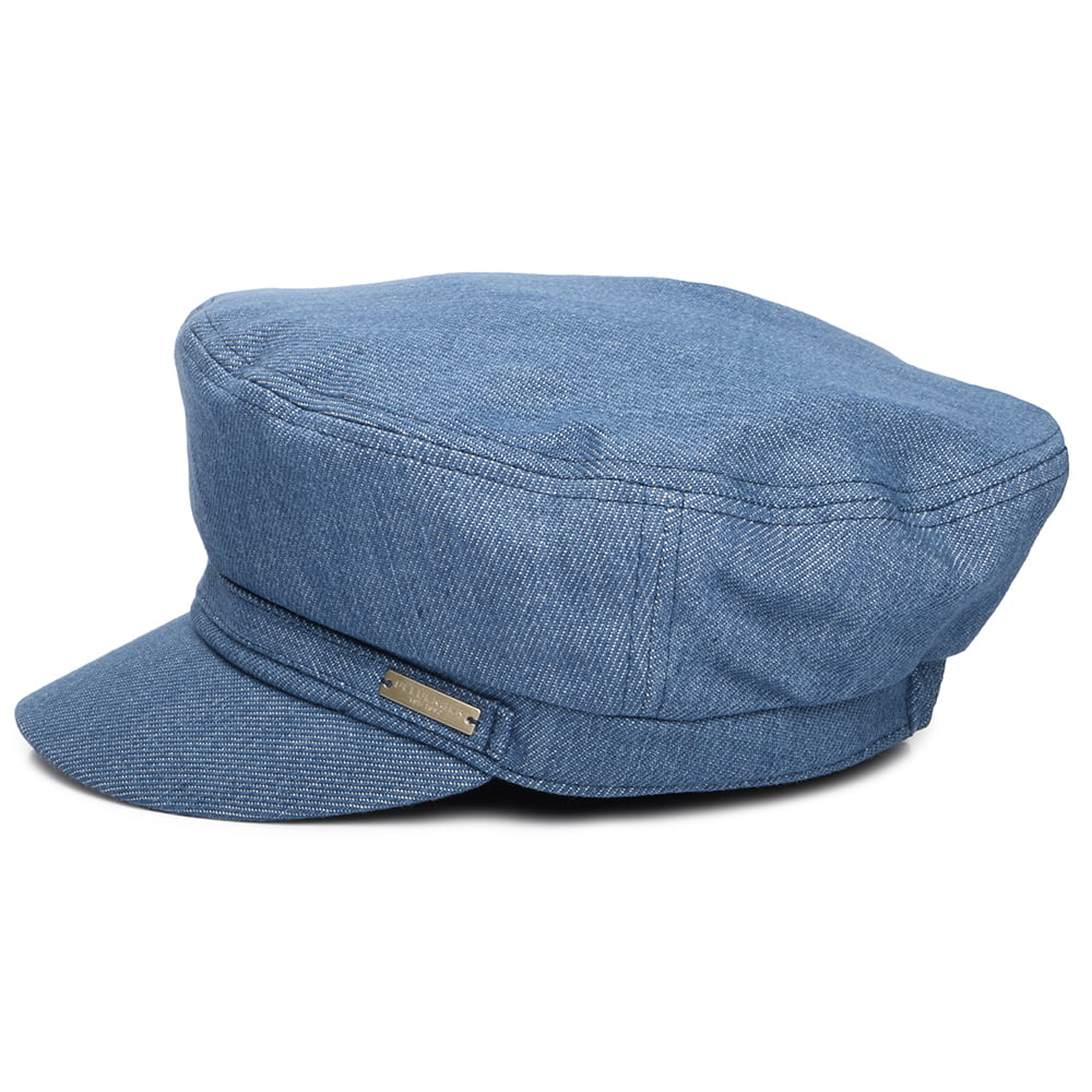 Seeberger Denim Bakerboy Ballonmütze - Blau - Image 4