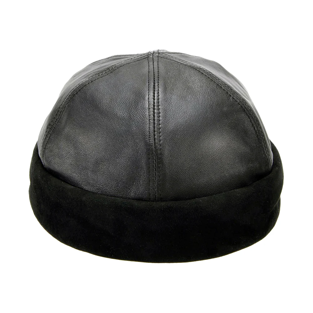 Seeberger Docker Beanie Mütze aus Leder - Schwarz - Image 2
