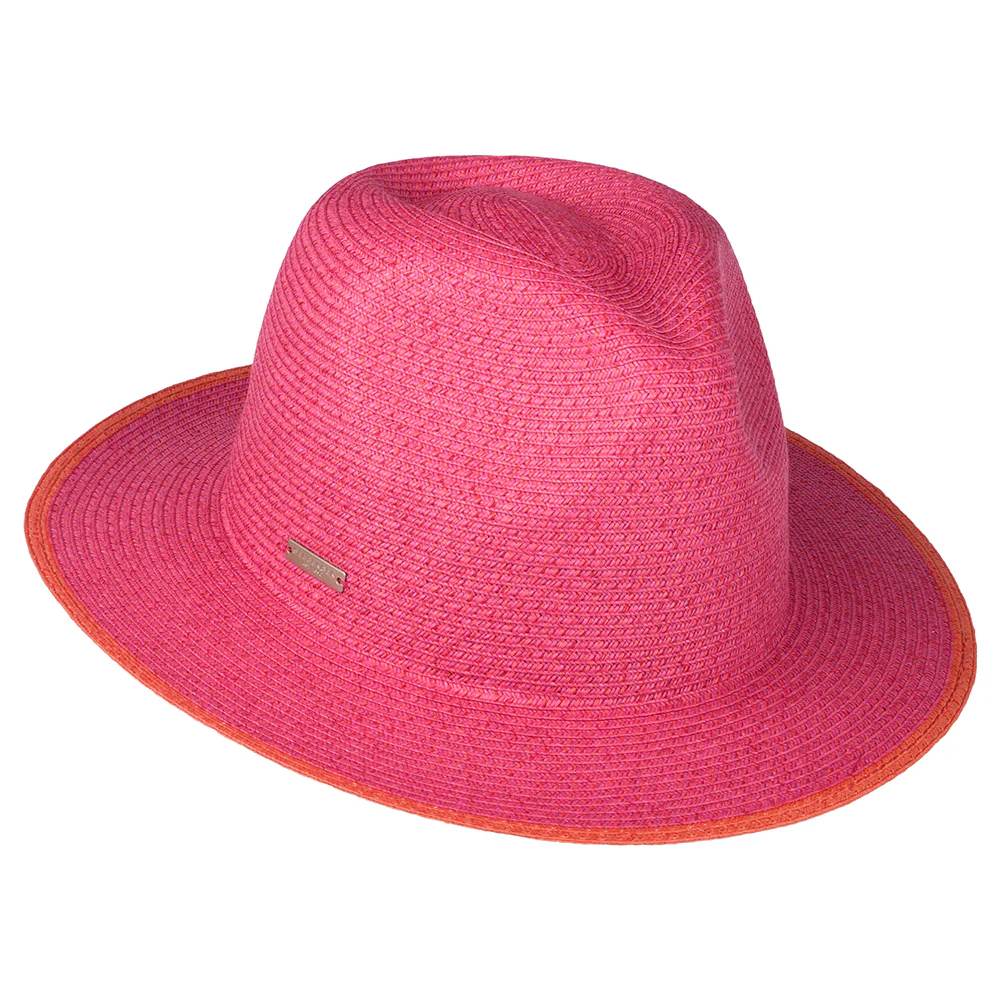Seeberger Fedora Hut aus Toyo Stroh - Rosa-Orange - Image 2