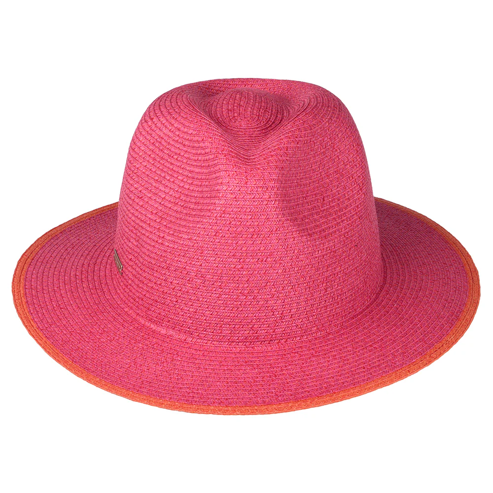 Seeberger Fedora Hut aus Toyo Stroh - Rosa-Orange - Image 4