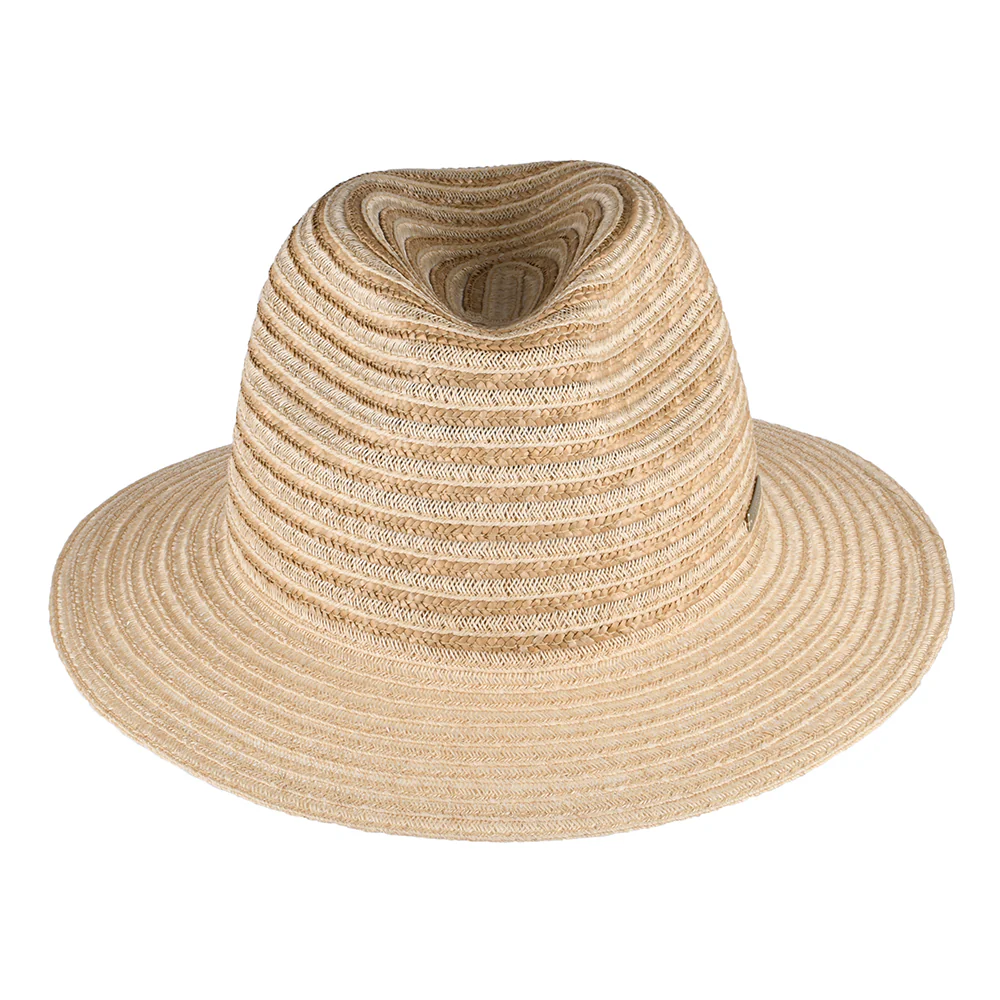 Seeberger Fedora Hut gestreift aus Stroh - Natur-Sand - Image 3