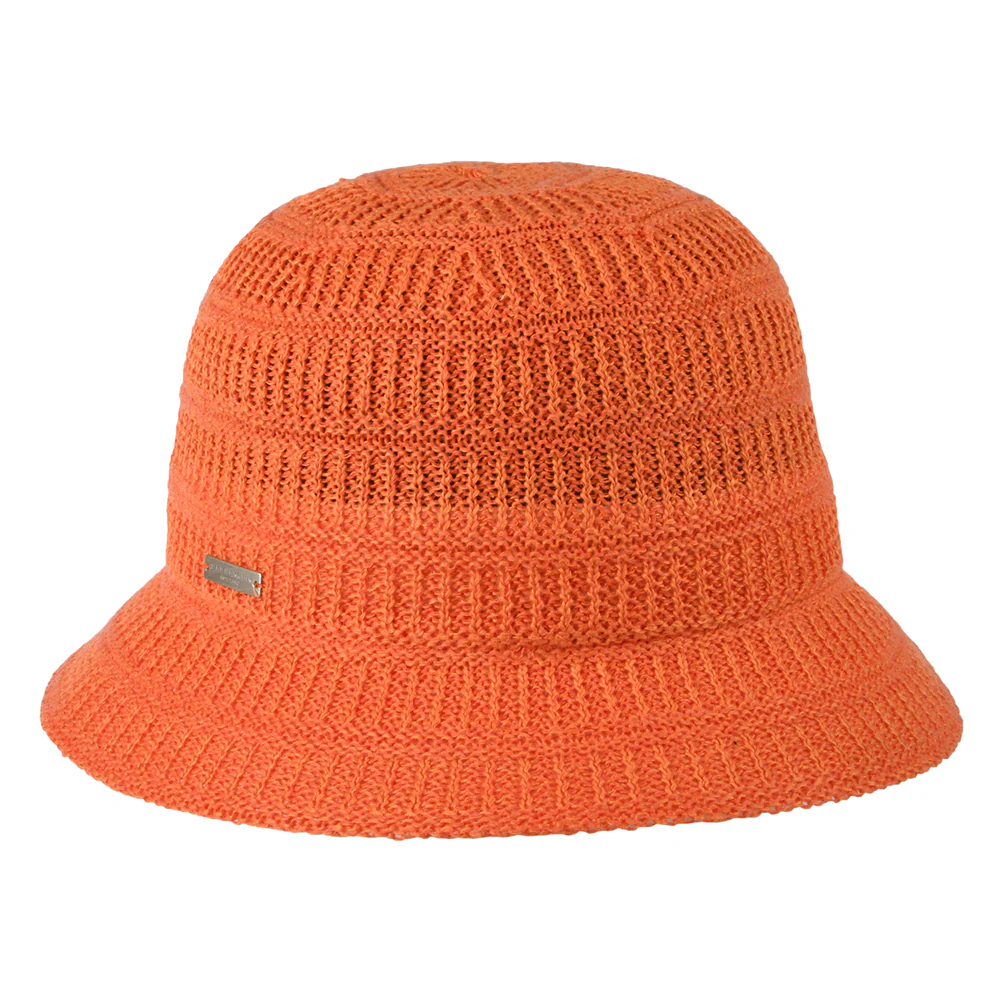 Seeberger Gestrickte Fischerhut aus Leinenmischung - Orange - Image 2