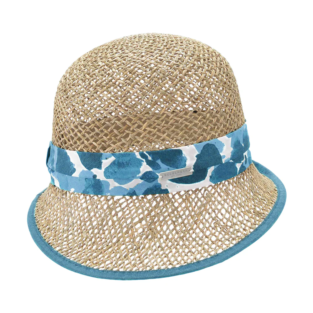 Seeberger Glockenhut aus Seegras Stroh - Natur-Blau - Image 2